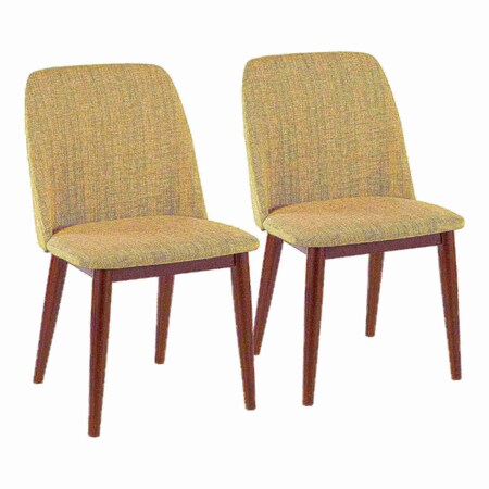 Lumisource Tintori Dining Chair in Green Fabric, PK 2 CHR-TNT GN+BN2